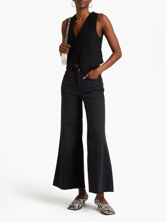 Frame Denim Pants - FRAME Le Palazzo Crop high-rise wide-leg jeans. Raw hem, size 26